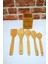 Kare Bambu Standlı - Ahşap Kaşık Spatula Servis Seti -6 Parça 2