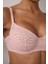 Gül Kurusu Valeria Çiçek Desenli Dantelli Balenli Dolgusuz Toparlayıcı Sütyen 17