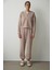 Bej Kapüşonlu Modal Crop Sweatshirt 10