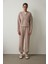 Bej Kapüşonlu Modal Crop Sweatshirt 11