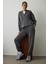 Antrasit Kapüşonlu Modal Crop Sweatshirt 8