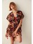Çok Renkli Tropik Desenli Basic Kaftan 13