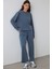 Koyu Gri Bisiklet Yaka Oversize Kısa Modal Sweatshirt 15