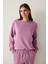 Lila Bisiklet Yaka Oversize Spor Sweatshirt 14