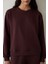 Kahverengi Bisiklet Yaka Oversize Spor Sweatshirt 13
