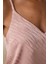 Gül Kurusu Emma Saten Zebra Desenli V Yaka Şortlu Pijama Takımı 14