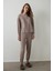 Koyu Bej Hello Friday Bisiklet Yaka Uzun Kollu Pijama Takımı 11