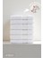 6'lı Beyaz Greek Mini El, Yüz Havlusu 75GR. - 30X50 Cm, %100 Pamuk, Spa ve Otel Havlusu 6