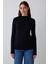 Siyah Yarım Balıkçı Yaka Slim Fit Uzun Kollu Triko 18