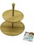 Yuvarlak 2 Katlı Ahşap - Bambu Servis Sunum Tahtası Çap: 20CM -- ÇAP:25CM (5263) 1