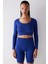 Seamless Dikişsiz Ribbed Active Saks Mavisi Üst 14