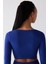 Seamless Dikişsiz Ribbed Active Saks Mavisi Üst 18