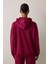 Mor Kapüşonlu Oversize Sweatshirt 18