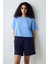Mavi Sırt Detaylı Tişört 13