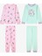 Kız Çocuk Retro Oyuncak Desenli Pamuklu Uzun Kollu 2'li Pijama Takımı 7