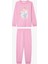 Kız Çocuk Furry Bunny Tavşan Baskılı Pamuklu Uzun Kollu 2'li Pijama Takımı 11
