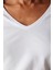 Pamuklu V Yaka Basic Beyaz Uzun Kollu Üst 14