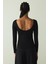 CUPsecret Kendinden Pedli Siyah Bisiklet Yaka Uzun Kollu Slim Fit Üst 18
