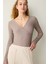 Antrasit Yaka Detay Uzun Kollu Bodysuit 16