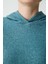 Petrol Yeşili Kapüşonlu Fitilli Yumuşak Sweatshirt 12