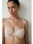 Bej Puantiyeli Brode Işlemeli Balenli Dolgusuz Toparlayıcı Sütyen 11