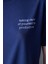 Lacivert Slogan Baskılı Loose Fit Modal Tişört 16