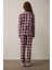 Bordo Ekoseli Gömlek Yaka Pijama Takımı 13