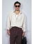 Erkek Oversize Uzun Kollu Basic Gömlek Bej 4