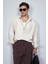 Erkek Oversize Uzun Kollu Basic Gömlek Bej 5