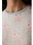 Gardenya Cute Flowers Termal Etkisi Bisiklet Yaka Uzun Kollu Pijama Üstü 8