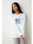Cute Snowflake Fuzzy Kırık Beyaz Sweatshirt Pijama Üstü 11