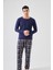 Micro Süet Patlı Düğme Detaylı Erkek Pijama Takımı 1