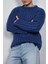 Erkek Oversize Kalın Fitilli Triko Kazak Indigo 4