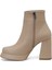 TASHA 3PR Bej Kadın Topuklu Bot 11