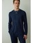 Lacivert Erkek Basic Uzun Kollu Pijama Takımı 8