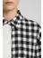 Kadın Siyah Oversize Fit Ekoseli Desenli Uzun Kollu %100 Pamuk Gömlek, Ceket, Kadın Oduncu Gömlek 3