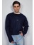 Erkek Regular Fit Bisiklet Yaka Kazak Lacivert 1