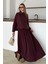 Bisiklet Yaka Premium Kumaş Sweat Etek Takım Bordo 9383-TK 4