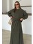 Bisiklet Yaka Premium Kumaş Sweat Etek Takım Haki 9383-TK 4