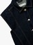 Klasik Yaka Dikiş Detaylı Pamuklu Düğmeli Denim Yelek 3