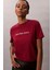Kadın Regular Kalıp Yazı Baskılı T-Shirt - Bordo 4