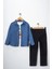 Erkek Çocuk Kolu Ayarlanabilir Gömlekli Pantolonlu Tişörtlü Üçlü Takım 1