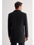 Siyah Dik Yaka Esnek Slim Fit Classic Kaşe Kaban 1008255171 5