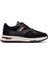 Erkek Siyah Bağcıklı Kalın Tabanlı Deri Sneaker 25WFD660414 1