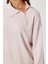 Yumuşak Dokulu Yan Fermuarlı Modal Sweatshirt LUB0250 Şeker Pembe 4