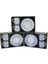 Mavi - Beyaz 4pcs=2-Takım Porselen Kahve Fincanı Çiçek - Çizgi - Nokta Mix Desen (5263) 1