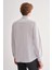 Beyaz Yarım Italyan Yaka Uzun Kol Cepsiz Slimfit Fit Classic Gömlek 1004255162 5