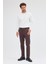 Sütlü Kahverengi Yan Cep Düz Paça Pamuklu Slim Fit Chino Casual Pantolon 1003255155 1
