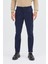 Koyu Lacivert Yan Cep Düz Paça Pamuklu Slim Fit Chino Casual Pantolon 1003255155 2