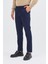 Koyu Lacivert Yan Cep Düz Paça Pamuklu Slim Fit Chino Casual Pantolon 1003255155 3